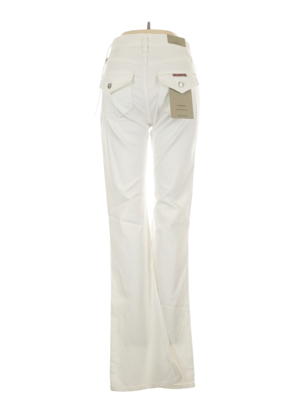 Hudson Barbara High Rise Bootcut Jeans 24 White Back Flap Pockets Going Out NWT
